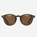 Round Classic Design Acetate Men's Sunglasses